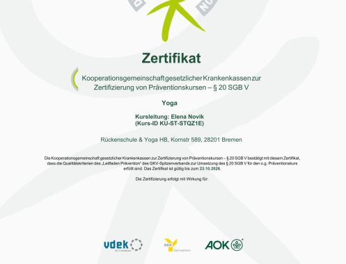Rückenschule & Yoga Bremen - Bildungsurlaub Bildungsurlaub 2027/ Resilienz und Achtsamkeit in Beziehungen – Yoga und Gewaltfreie Kommunikation Nach Marshall Rosenberg